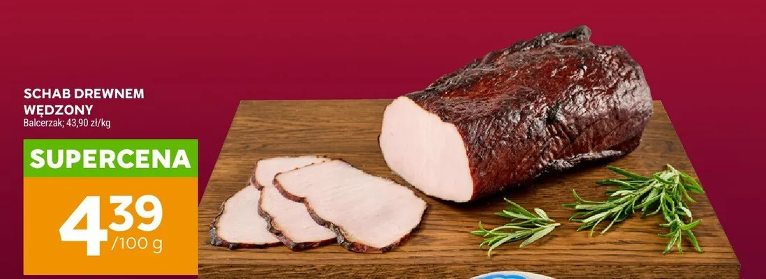 Schab drewnem wędzony Balcerzak promocja w Stokrotka