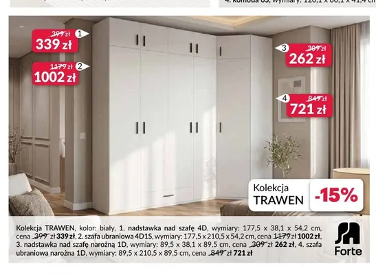 Nadstawka nad szafę narożną 1D Forte Trawen promocja w Salony Agata