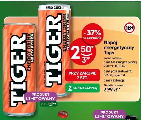 Napój energetyczny Tiger promocja w Żabka