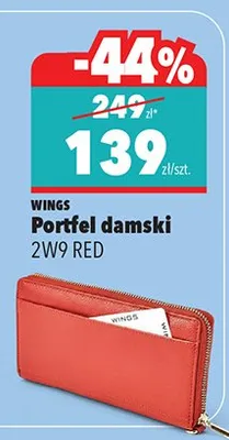 Portfel damski 2W9 RED promocja w Biedronka