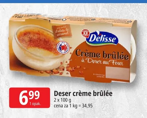 Deser crème brûlée Delisse promocja w Leclerc