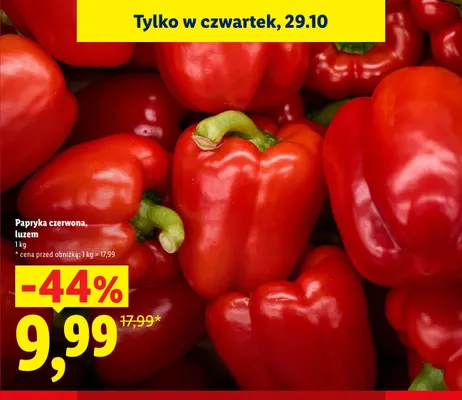 Papryka czerwona luzem promocja w Lidl