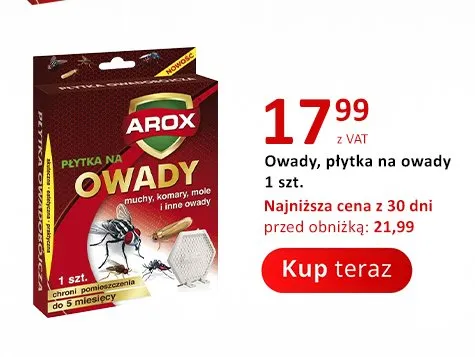 Płytka na owady Arox promocja w Poczta Polska