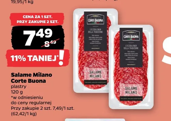 Salame Milano Corte Buona plastry promocja w Netto