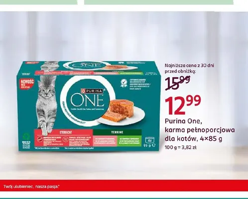 Karma pełnoporcjowa dla kotów Purina One 4-pak promocja w Rossmann