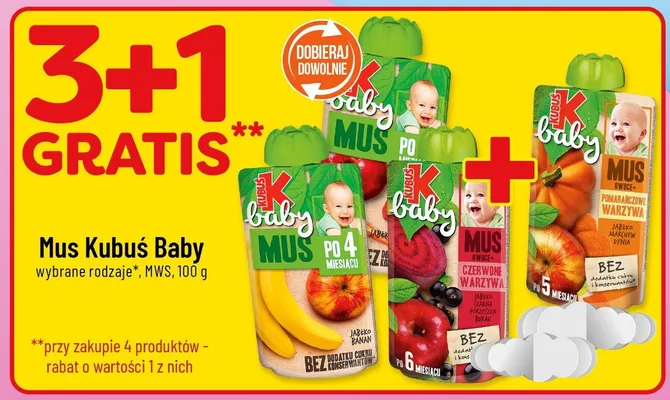 Mus Baby - po 4 miesiącu jabłko burak czarna porzeczka promocja w POLOmarket