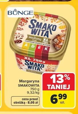 Margaryna Smakowita maślany smak promocja w Carrefour