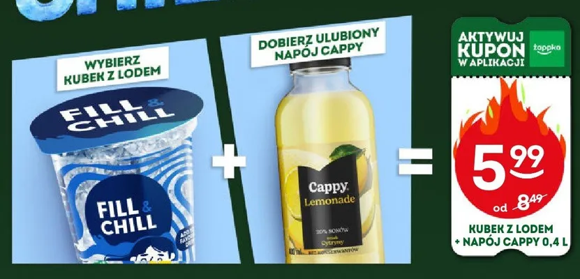 Zestaw kubek z lodem Fill & Chill + napój Cappy promocja w Żabka