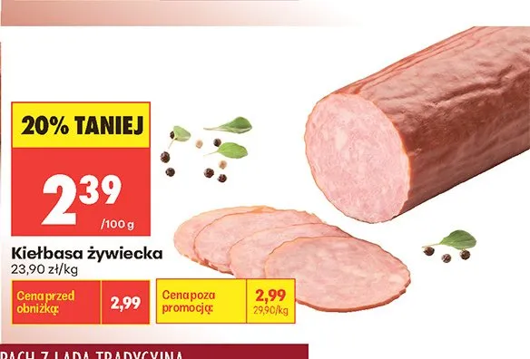 Kiełbasa żywiecka Madej Wróbel promocja w Biedronka