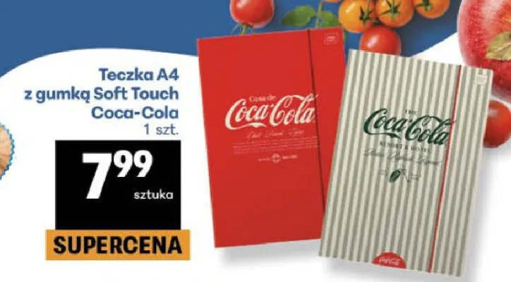 Teczka A4 z gumką Soft Touch Coca-Cola promocja w Delikatesy Centrum