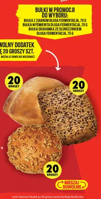 Bułka grahamka ze słonecznikiem długa fermentacja promocja w Biedronka