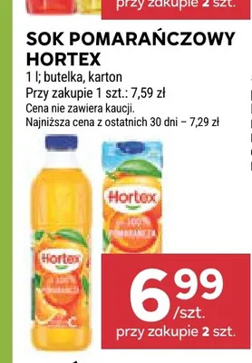 Sok pomarańczowy Hortex promocja w Stokrotka