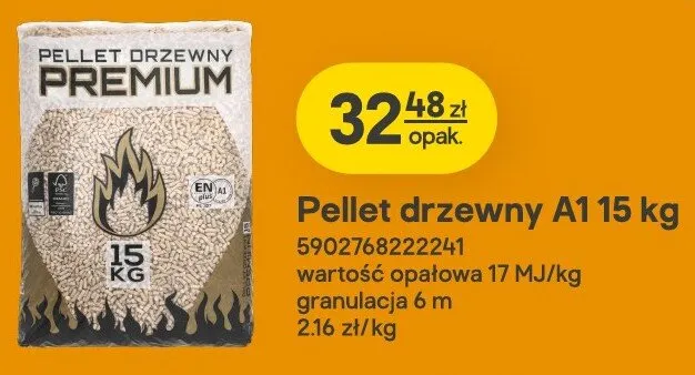 Pellet drzewny Premium A1 promocja w Castorama