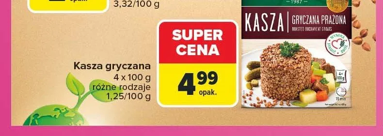 Kasza gryczana Kupiec prażona promocja w Carrefour