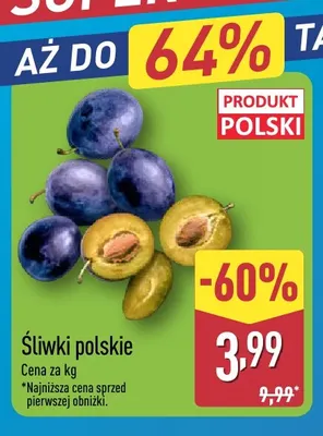 Śliwki polskie promocja w Aldi