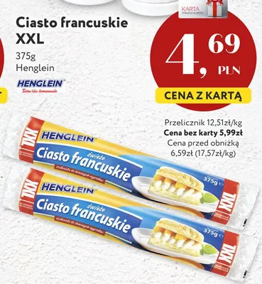 Ciasto francuskie XXL Henglein promocja w Market Point