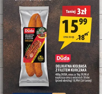 Delikatna kiełbasa z filetem kurczaka Duda promocja w Arhelan