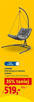 Fotel wiszący ze stalowym stelażem promocja w Lidl
