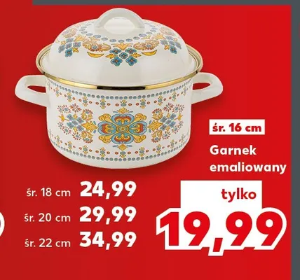 Garnek emaliowany śr. 22 cm promocja w Kaufland