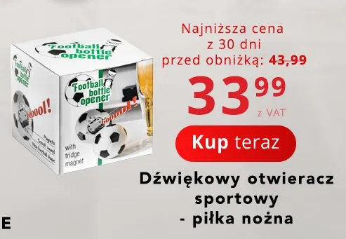 Dźwiękowy otwieracz sportowy - piłka nożna promocja w Poczta Polska