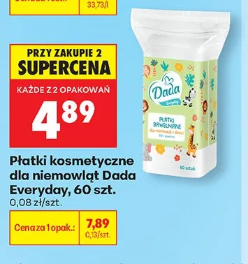 Płatki kosmetyczne dla niemowląt Dada Everyday 60szt. promocja w Biedronka