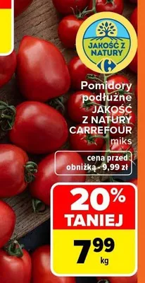 Pomidory podłużne Jakość z Natury Carrefour miks promocja w Carrefour Market
