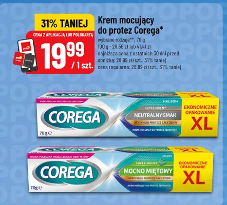 Krem mocujący do protez Corega Mocno Miętowy promocja w POLOmarket