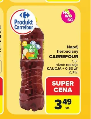 Napój herbaciany Carrefour Ice Tea brzoskwiniowy promocja w Carrefour Market