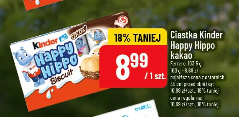Ciastka Kinder Happy Hippo kakao promocja w POLOmarket