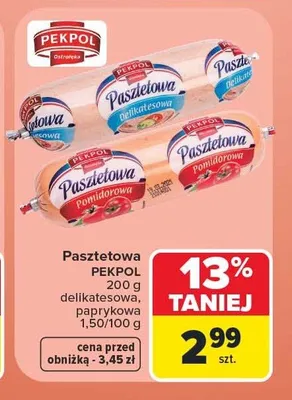 Pasztetowa delikatesowa Pekpol promocja w Carrefour