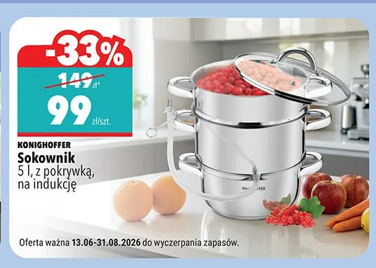 Sokownik Konighoffer 5 l z pokrywką na indukcję promocja w Biedronka