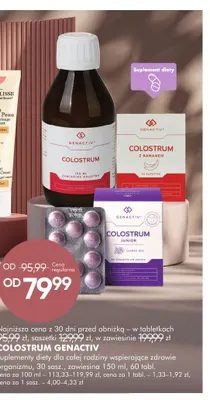 Suplement diety Colostrum Junior czarny bez Genactiv promocja w Super-Pharm