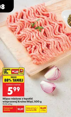 Mięso mielone z łopatki wieprzowej Kraina Mięs promocja w Biedronka