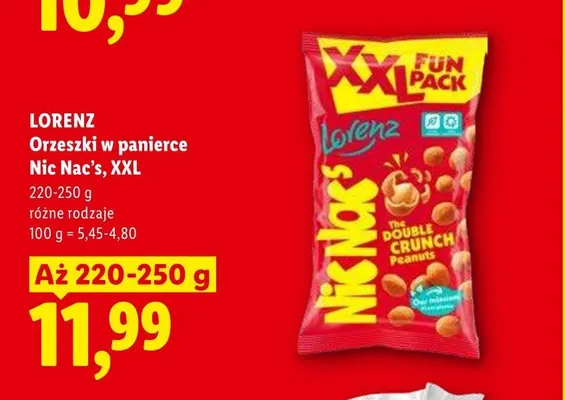Orzeszki w panierce Nic Nac's XXL Lorenz promocja w Lidl