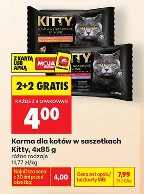 Karma dla kotów w saszetkach Kitty 4-pak promocja w Biedronka
