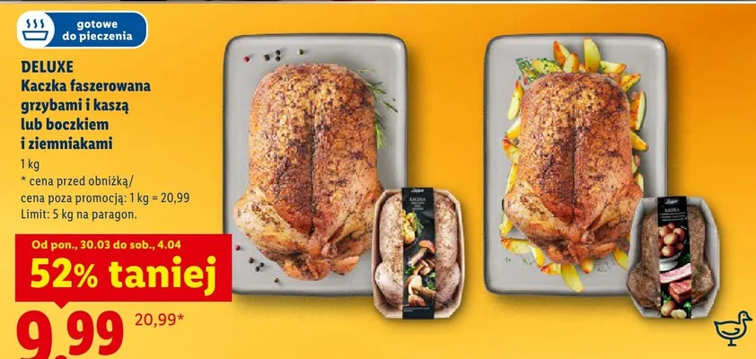 Kaczka faszerowana boczkiem i ziemniakami promocja w Lidl