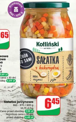Sałatka jarzynowa z kukurydzą promocja w Dino