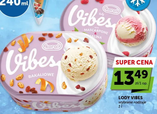 Lody Koral Vibes mascarpone & malina promocja w Groszek