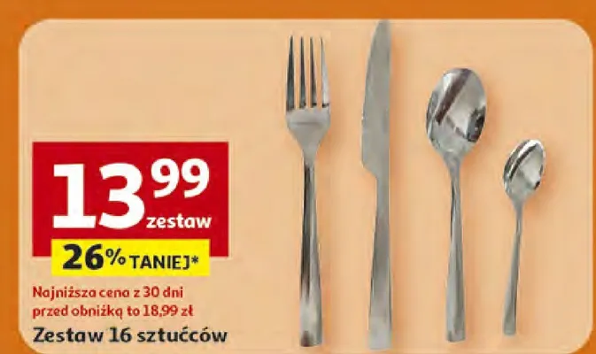Zestaw 16 sztućców promocja w Auchan