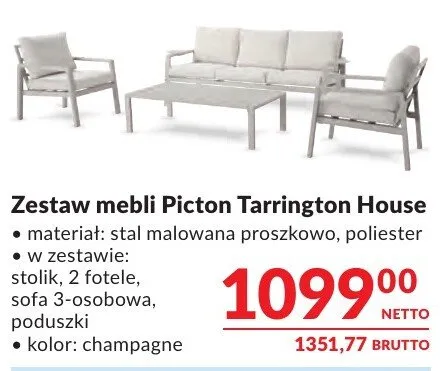 Zestaw mebli Picton Tarrington House 5-osobowy promocja w Makro