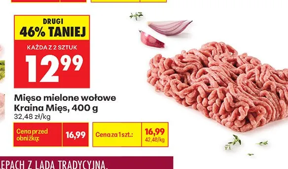 Mięso mielone wołowe Kraina Mięs promocja w Biedronka