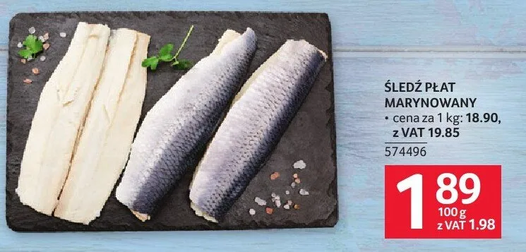Śledź płat marynowany promocja w Selgros