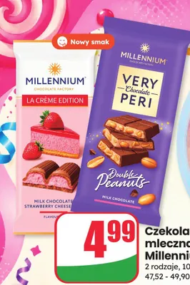 Czekolada mleczna Millennium La Crème Edition Strawberry Cheese promocja w Dino