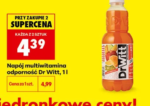 Napój multiwitamina odporność Dr Witt promocja w Biedronka