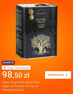 Oliwa z oliwek Extra Virgin Voliotis Family grecka promocja w Allegro