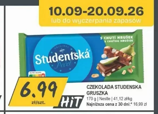 Czekolada Studenska gruszka promocja w Słoneczko