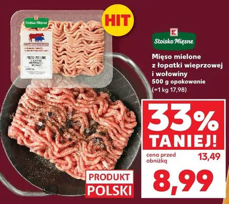 Mięso mielone z łopatki wieprzowej i wołowiny promocja w Kaufland