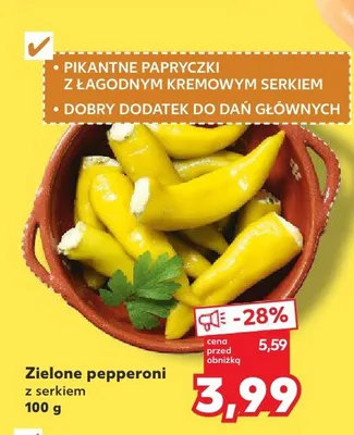Papryczki zielone pepperoni z serkiem promocja w Kaufland