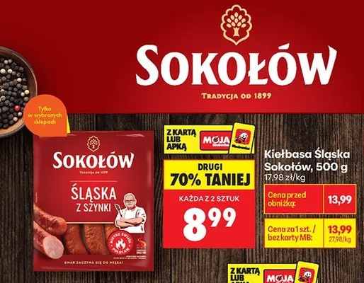 Kiełbasa Śląska Sokołów promocja w Biedronka
