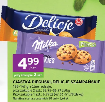 Ciastka pieguski Delicje, różne rodzaje promocja w Stokrotka